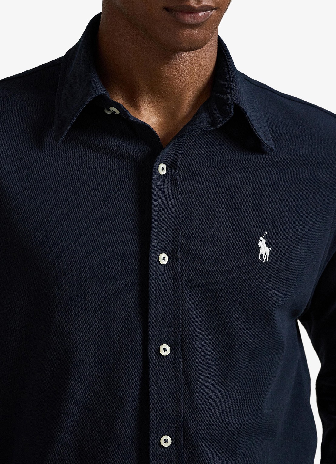 Ralph Lauren Vederlicht mesh overhemd - detail 2 aviator navy / donkerblauw