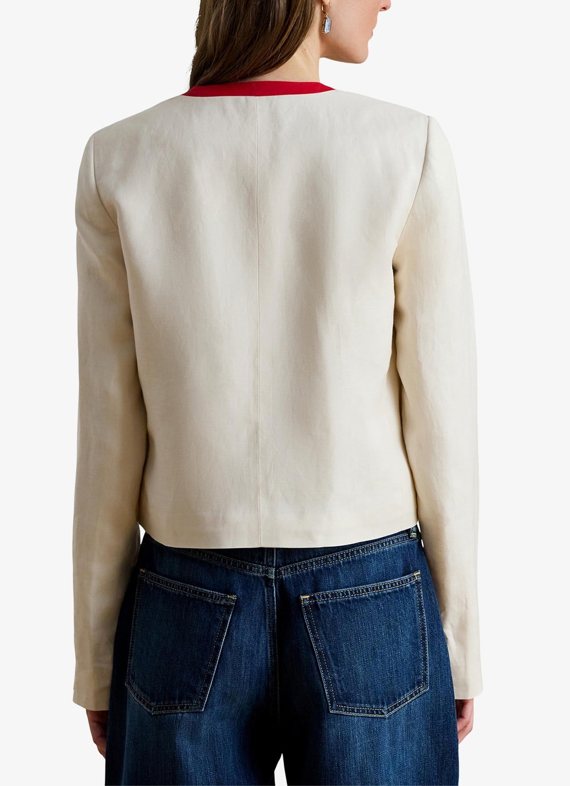 Ralph Lauren Vest in linnenblend - achterkant 5 mascarpone cream / creme
