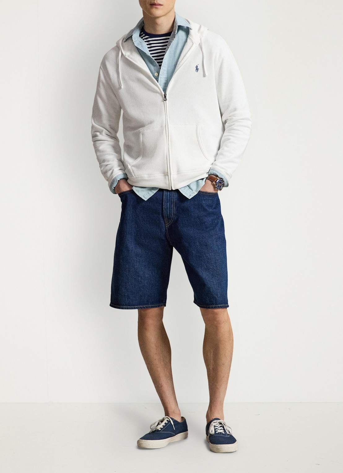 Ralph Lauren Vest met logoborduring en capuchon - detail 3 white / wit