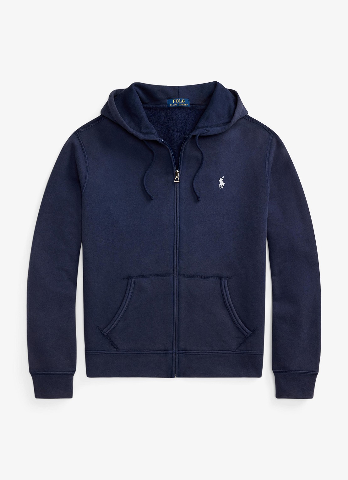 Ralph Lauren Vest met logoborduring en capuchon - voorkant donkerblauw