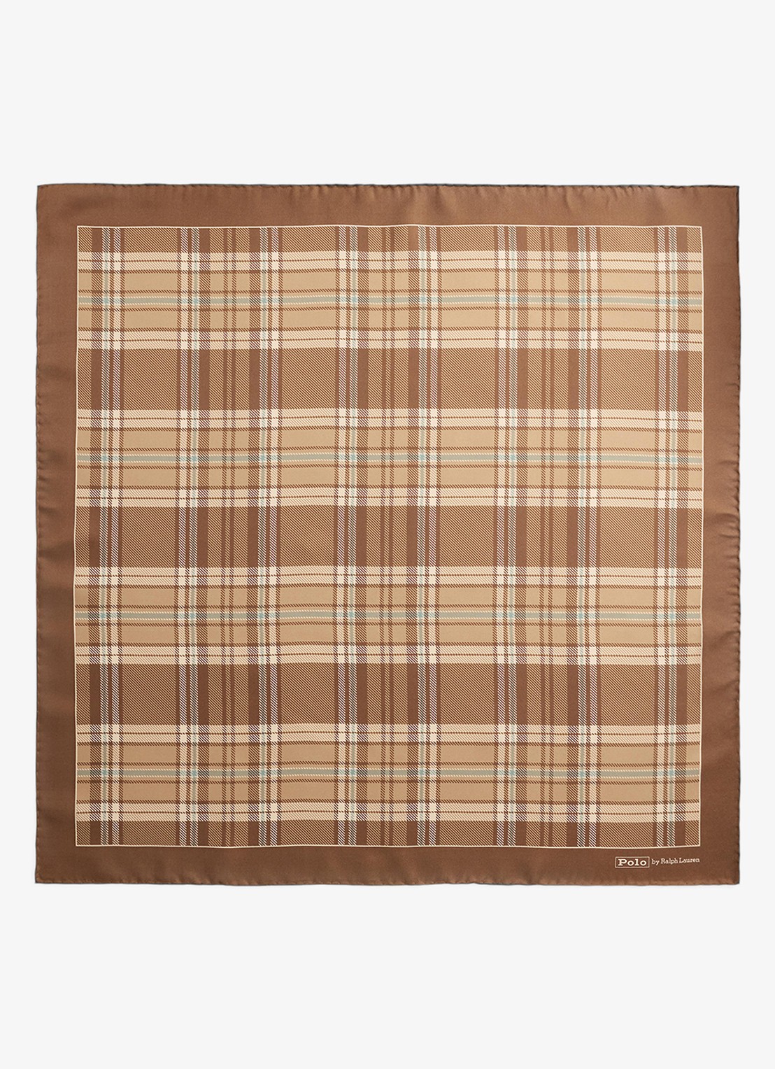 Ralph Lauren Vierkante zijden geruite sjaal 68,5 x 68,5 cm  - detail brown multi-2wb0 / bruin