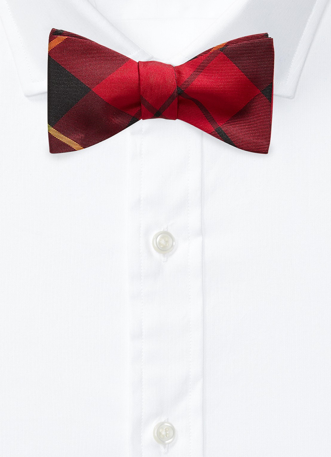 Ralph Lauren Vlinderdas van zijde met ruitdessin - detail 2 red/black / rood/zwart