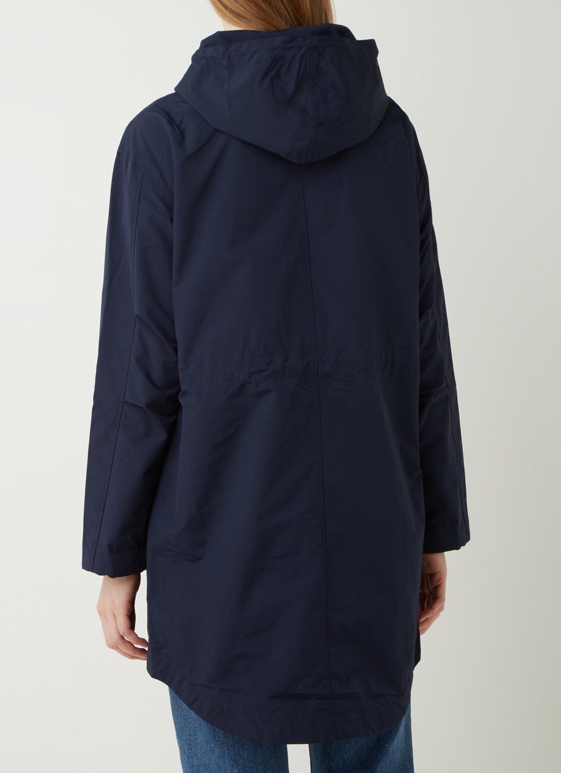 Ralph Lauren Waterafstotende regenjas met drawstring - achterkant donkerblauw