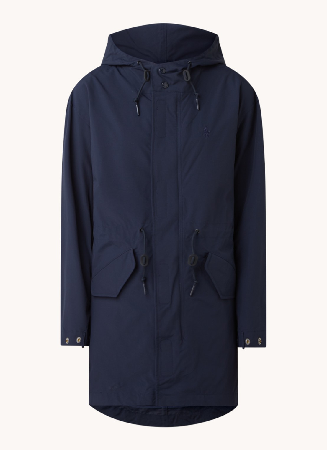 Ralph Lauren Waterafstotende regenjas met drawstring - voorkant 2 donkerblauw