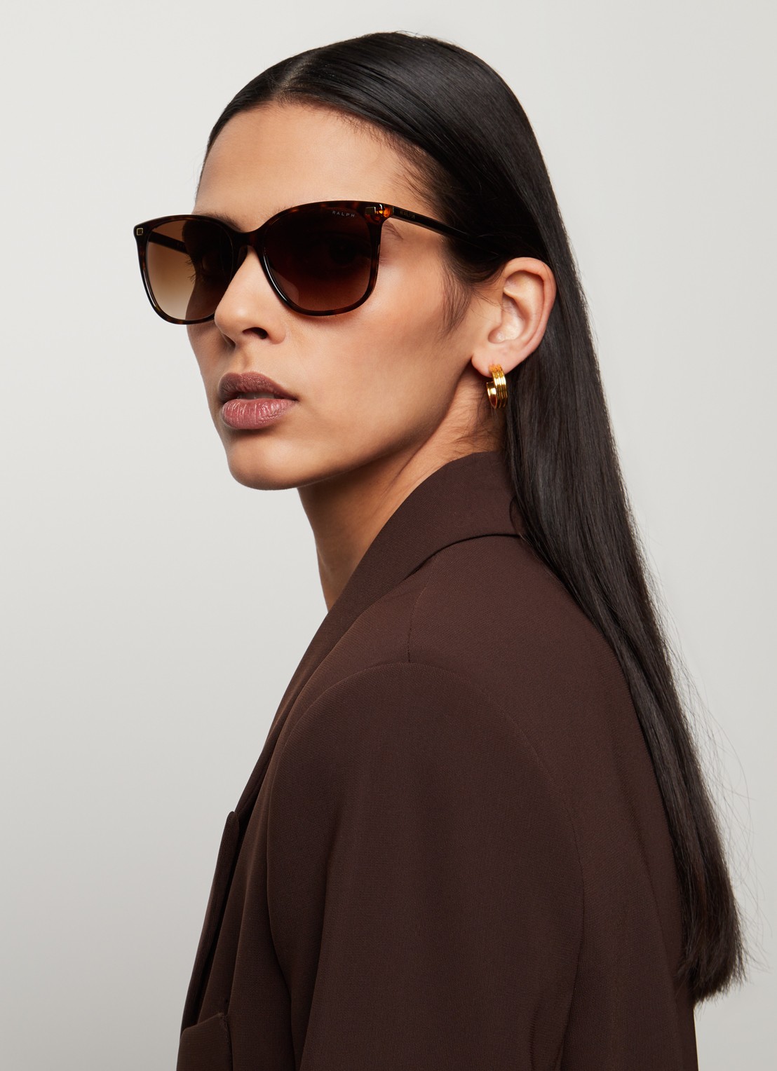 Ralph Lauren Wayfarer zonnebril VVCV RA5293  - voorkant 5 donkerbruin