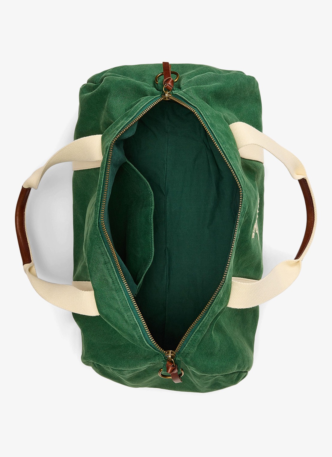 Ralph Lauren Weekendtas met logoborduring - detail 3 green cream / groen