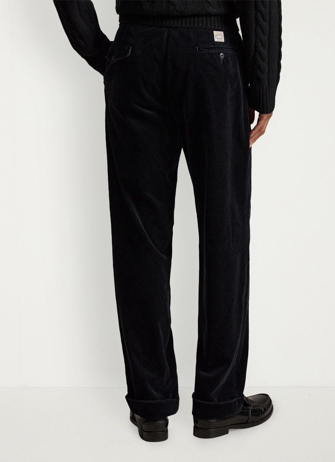 Ralph Lauren Whitman relaxed fit chino van corduroy - achterkant 3 polo black / zwart