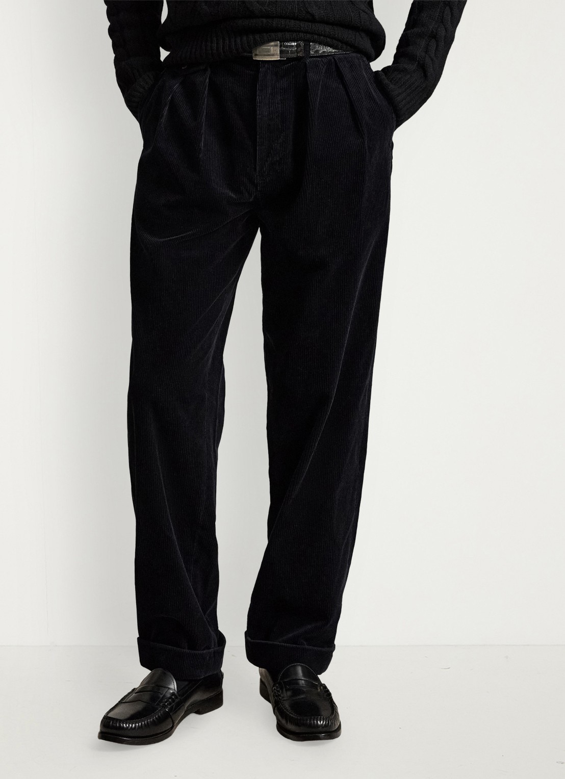 Ralph Lauren Whitman relaxed fit chino van corduroy - detail 4 polo black / zwart