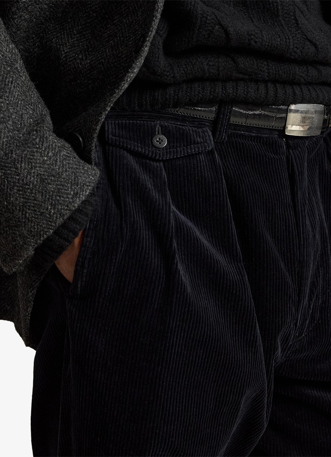 Ralph Lauren Whitman relaxed fit chino van corduroy - detail 5 polo black / zwart