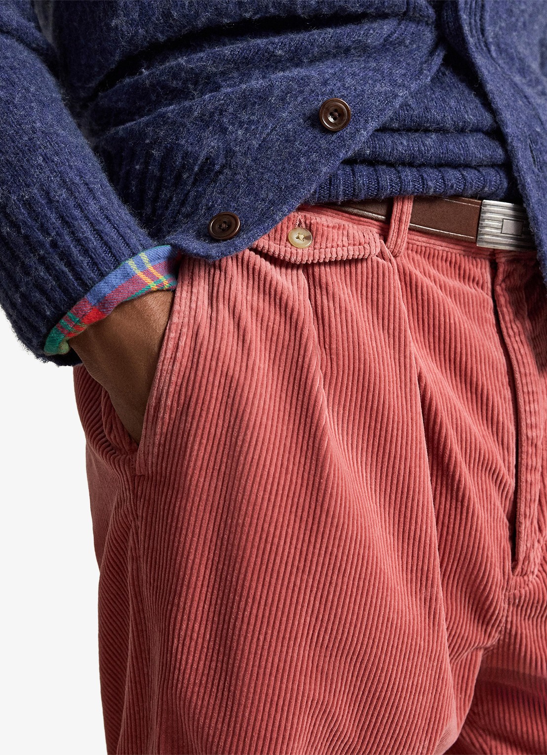 Ralph Lauren Whitman relaxed fit chino van corduroy - detail 5 litchfield rose / roze