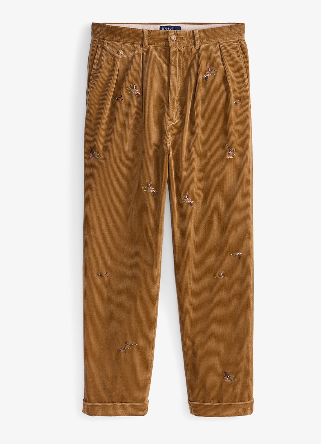 Ralph Lauren Whitman straight fit broek van corduroy - voorkant 4 golden brown / khaki