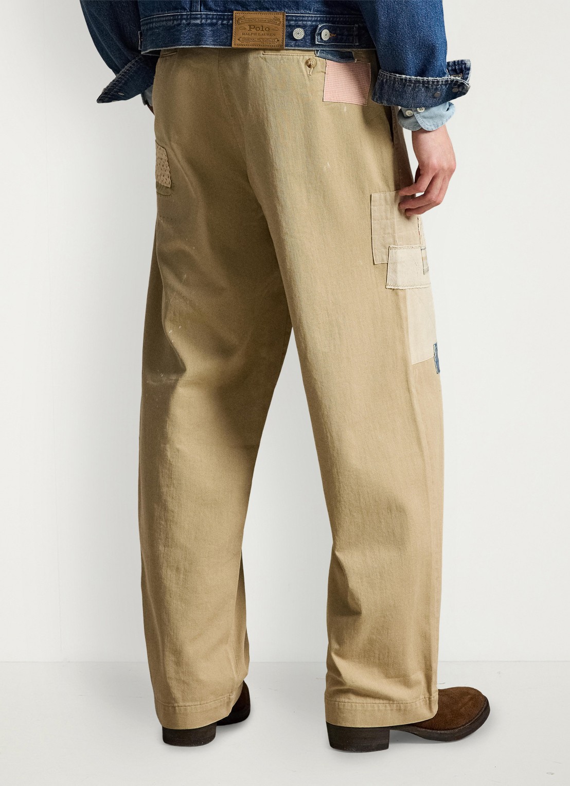 Ralph Lauren Wide fit broek met steekzakken - achterkant 6 classic tan / camel