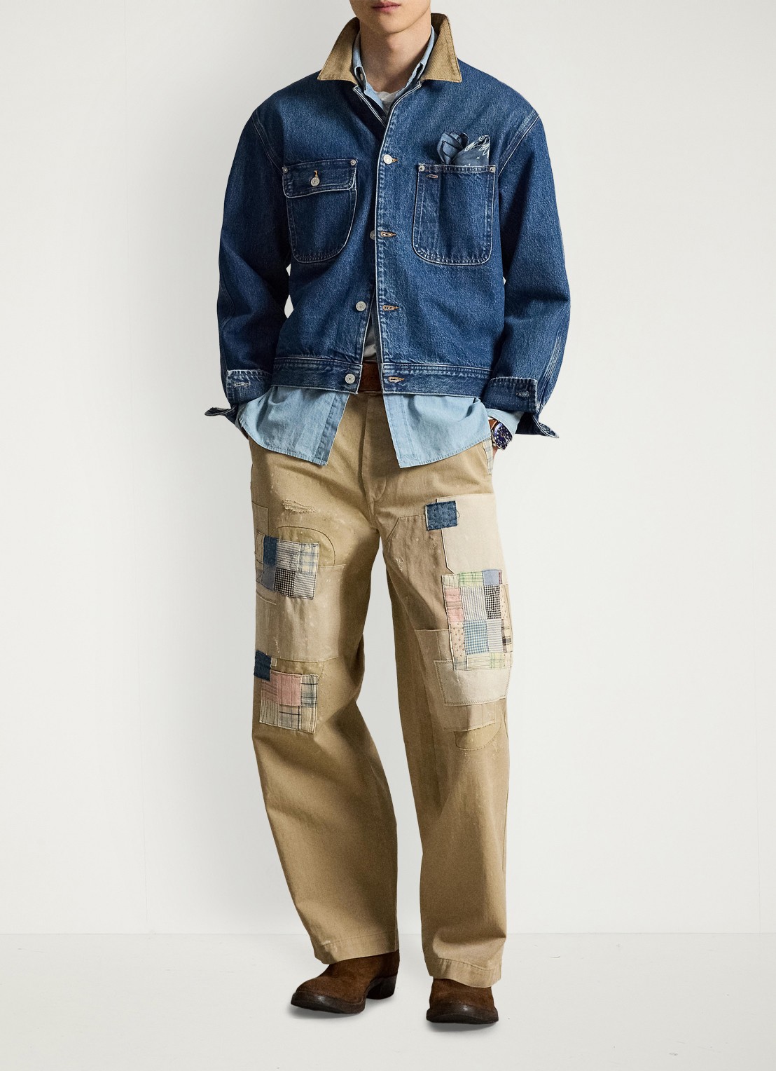 Ralph Lauren Wide fit broek met steekzakken - voorkant 5 classic tan / camel