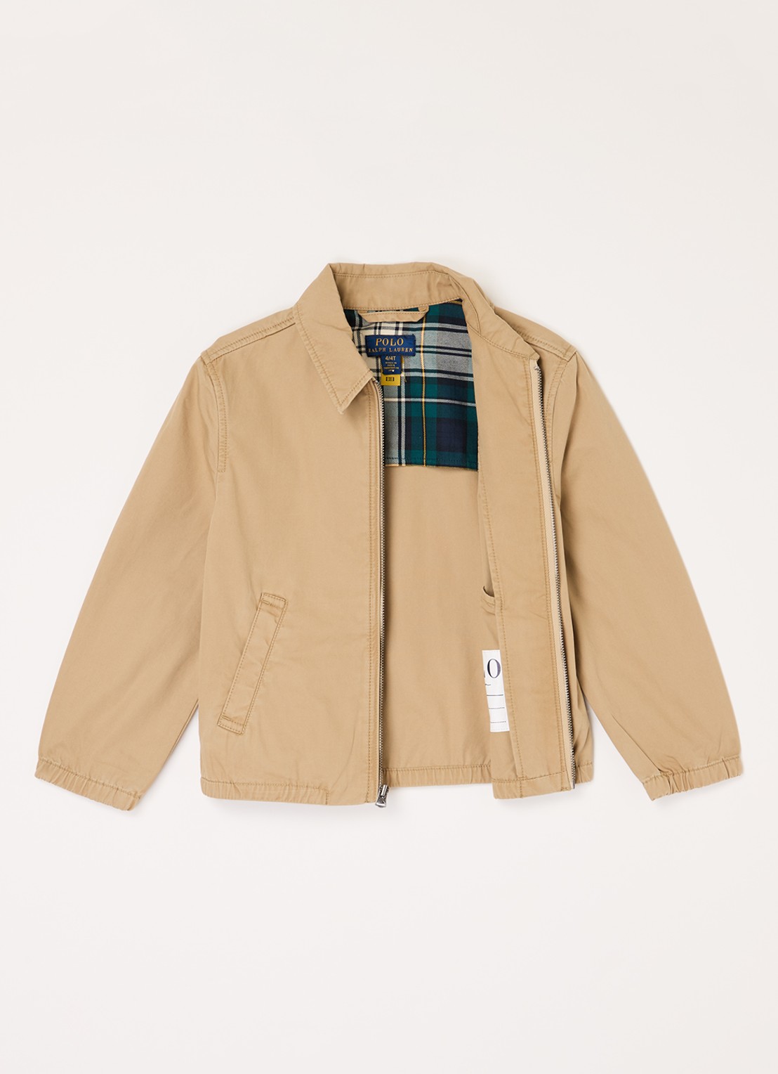 Ralph Lauren Windbreaker met logoborduring - voorkant 3 beige