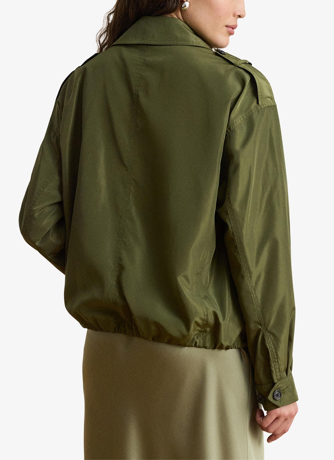 Ralph Lauren Windjack met opgestikte zakken - achterkant 3 olive grove / groen