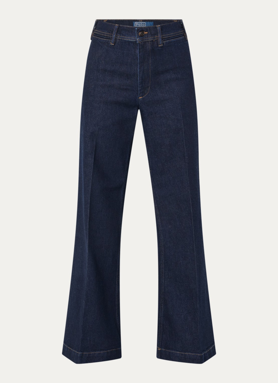 Ralph Lauren Woven high waist flaired jeans met donkere wassing - voorkant 3 indigo
