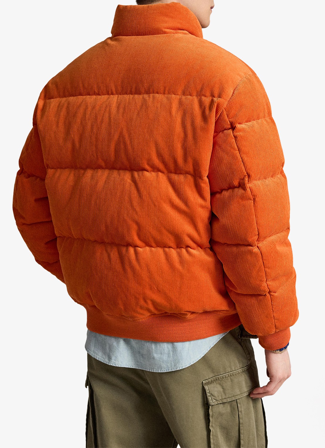 Ralph Lauren Wyoming pufferjack van corduroy met donsvulling - achterkant 5 college orange / oranje