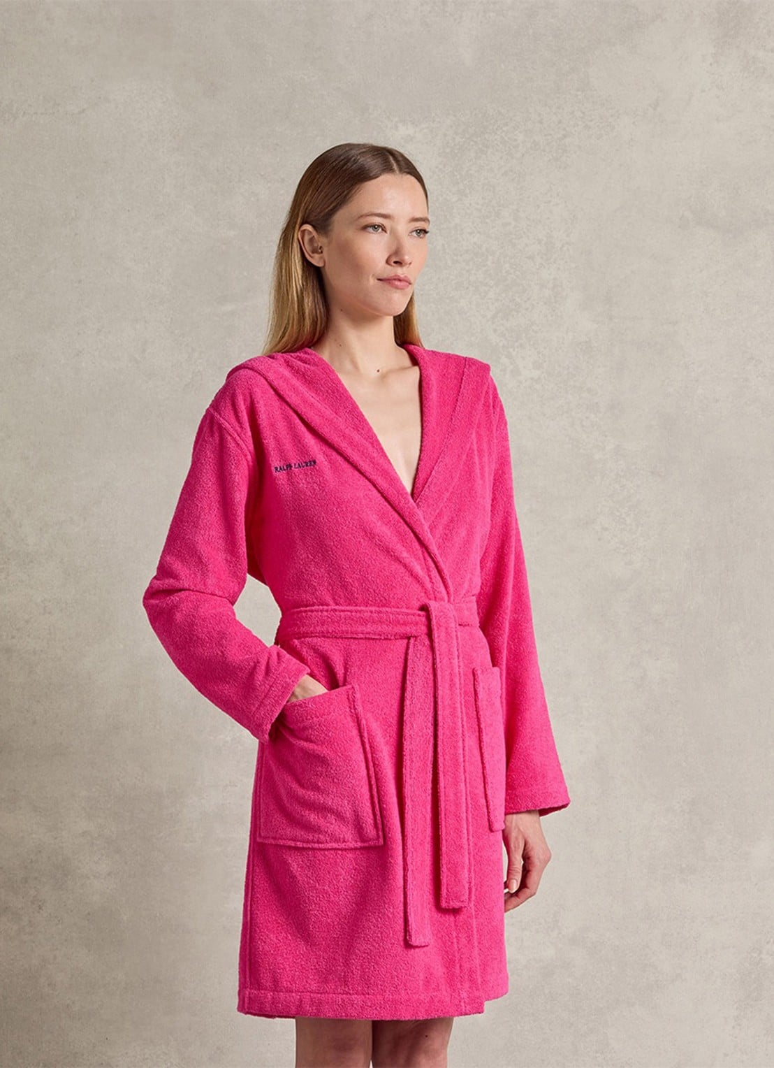 Ralph Lauren Zoe badjas met logoborduring - detail 2 fuchsia