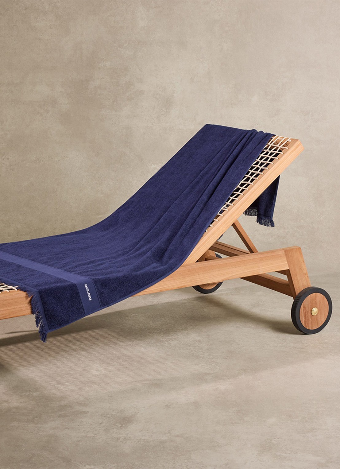 Ralph Lauren Zoe strandlaken - 100 x 170 cm - voorkant 2 donkerblauw