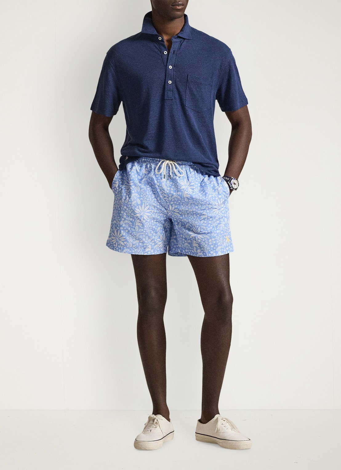 Ralph Lauren Zwemshorts met bloemenprint - voorkant 3 blue tiger paradise / blauw