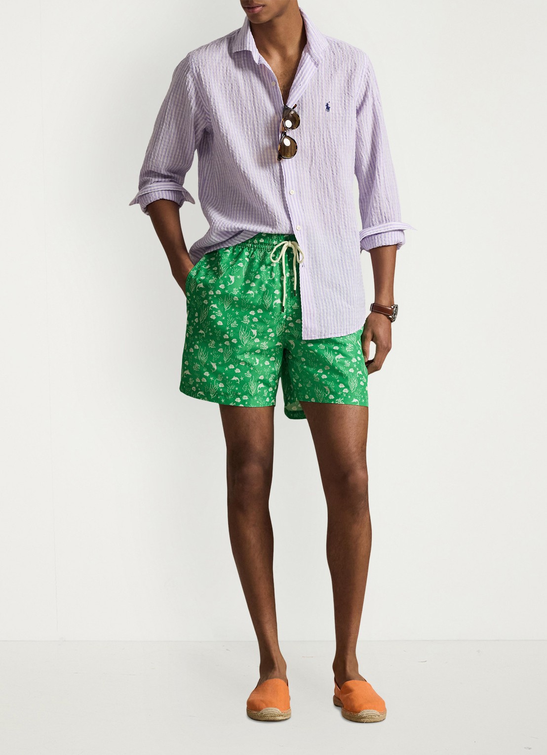 Ralph Lauren Zwemshorts met print - voorkant 5 green underwater marlin-zyly