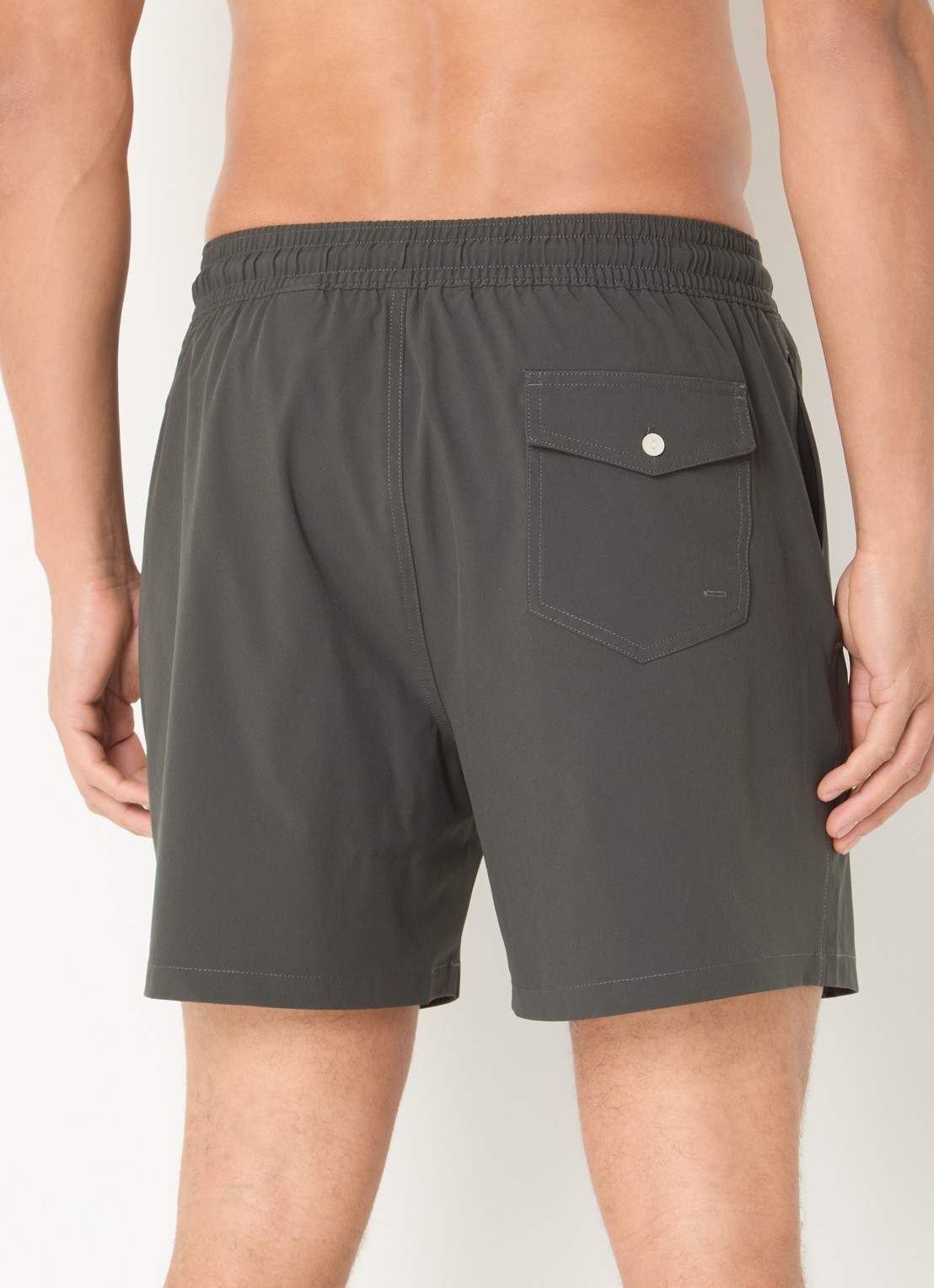 Ralph Lauren Zwemshorts met steekzakken en logo - achterkant 3 olijfgroen