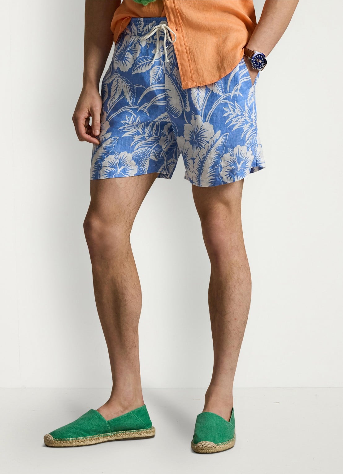 Ralph Lauren Zwemshorts van linnen met bloemenprint - detail 4 blue sweetheart floral / blauw