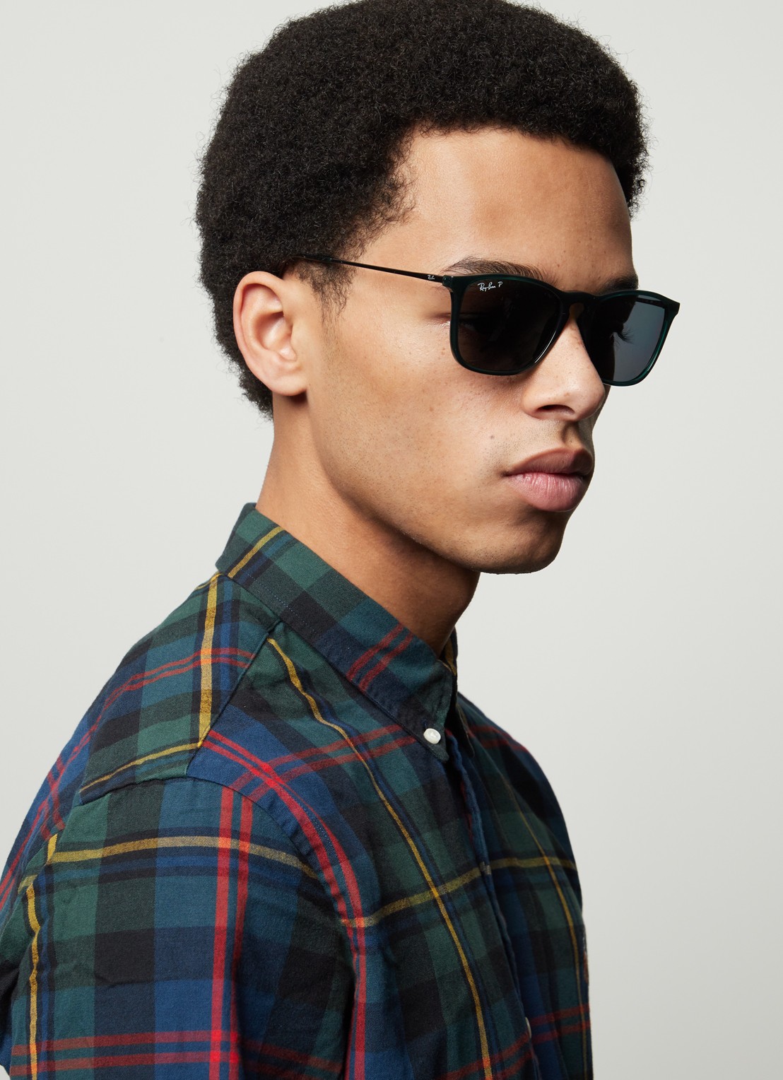 Ray-Ban Chris zonnebril gepolariseerd RB4187  - voorkant 5 donkergroen