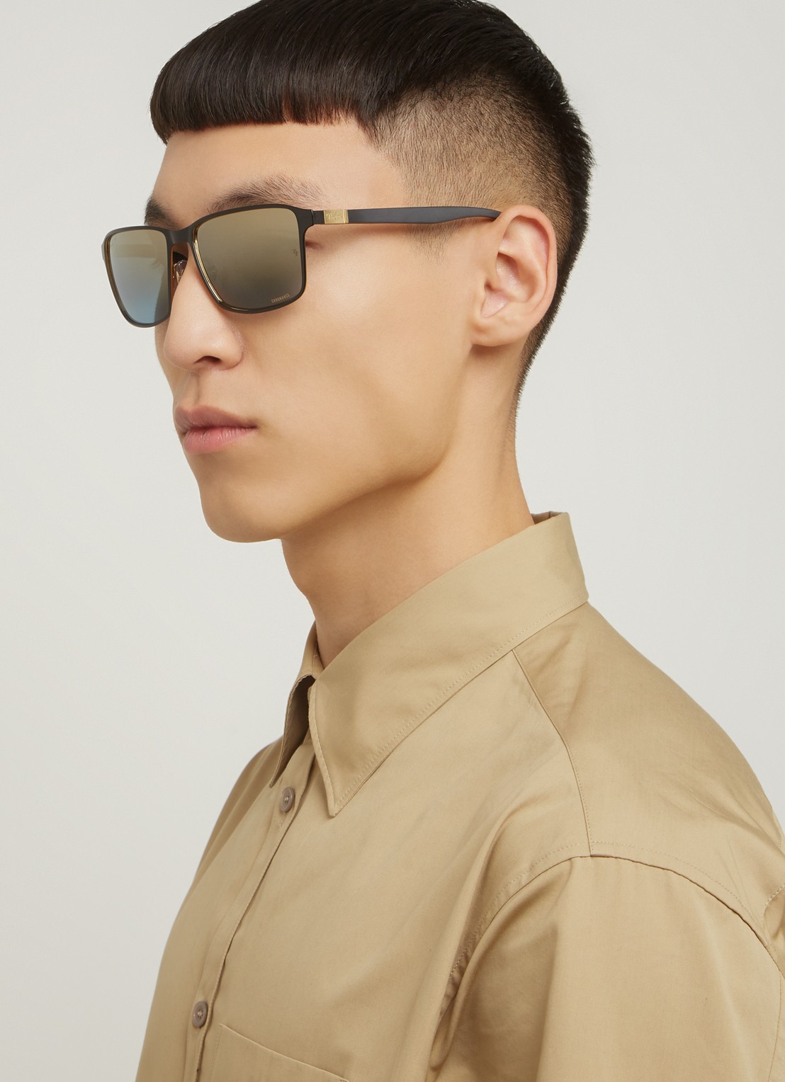 Ray-Ban Chromance zonnebril gepolariseerd RB3721CH - voorkant 5 zwart