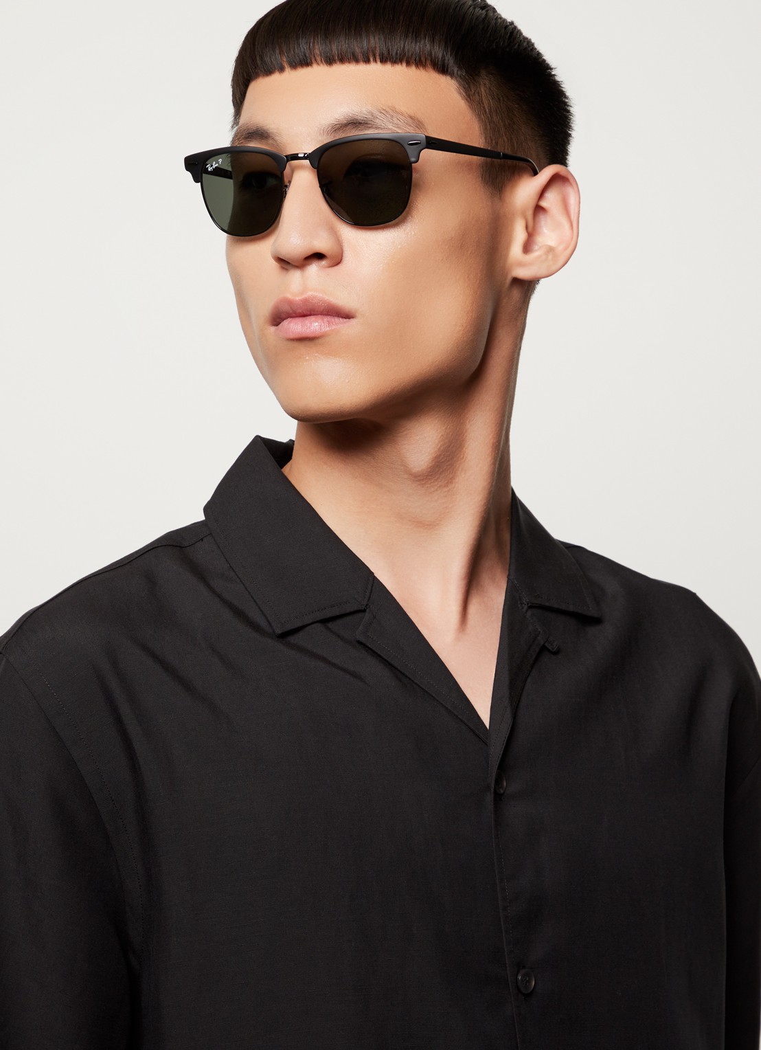 Ray-Ban Clubmaster zonnebril gepolariseerd RB3716 - voorkant 5 zwart