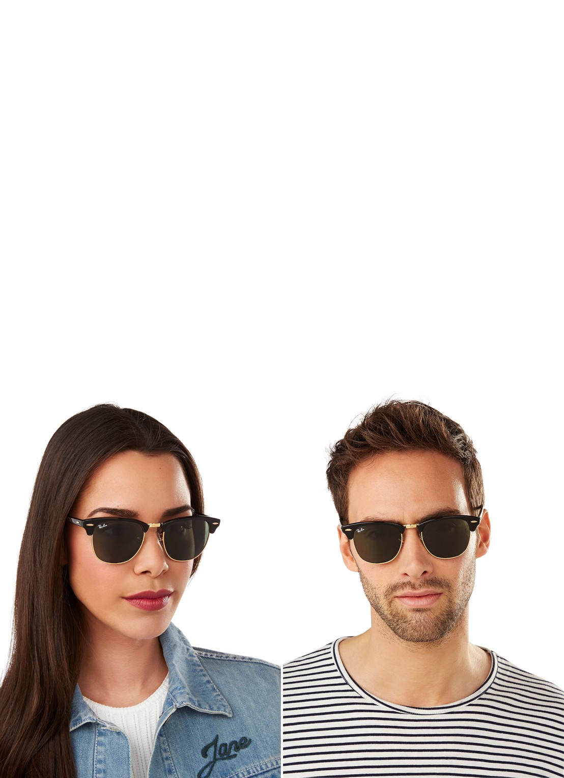Ray-Ban Clubmaster zonnebril RB3016 - voorkant 2 zwart