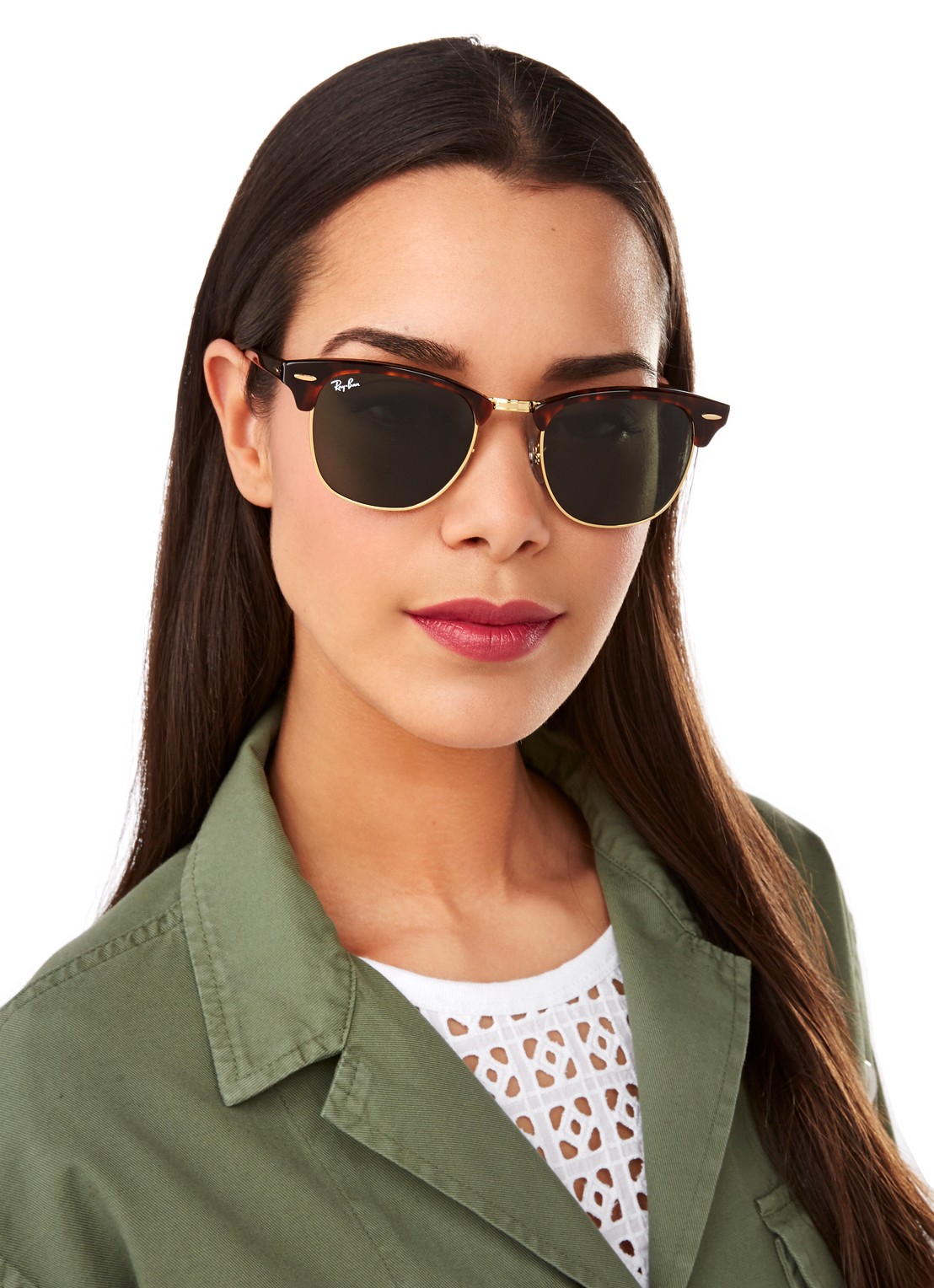 Ray-Ban Clubmaster zonnebril RB3016 - detail 5 oranjebruin