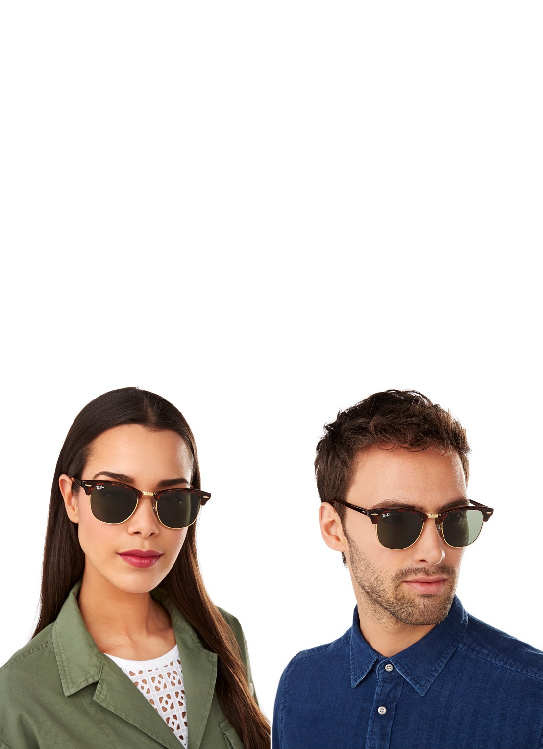 Ray-Ban Clubmaster zonnebril RB3016 - voorkant 2 oranjebruin