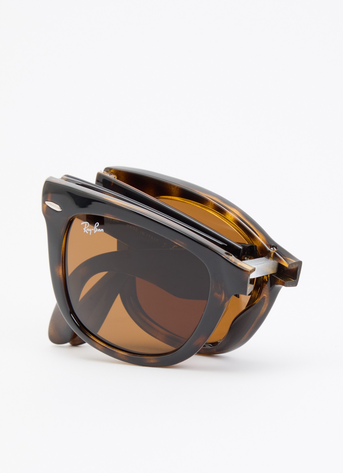 Ray-Ban Folding classic wayfarer zonnebril RB4105  - detail 4 bruin