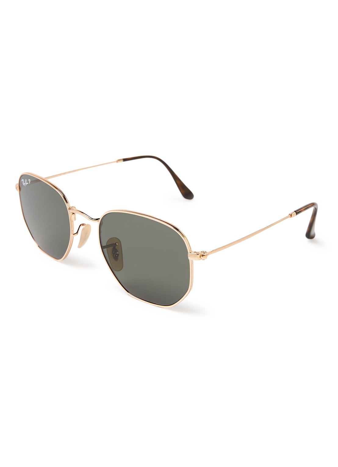 Ray-Ban Hexagonal Flat zonnebril gepolariseerd RB3548N - voorkant goud