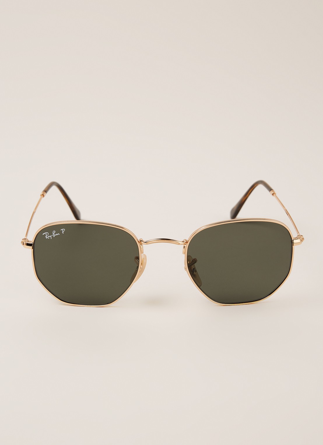 Ray-Ban Hexagonal Flat zonnebril gepolariseerd RB3548N - voorkant 2 goud