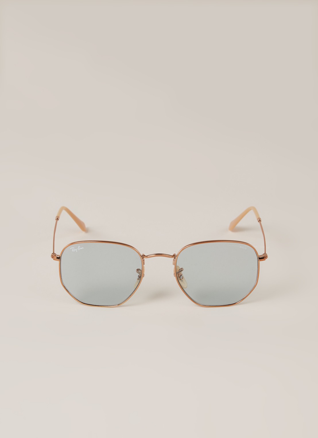 Ray-Ban Hexagonal Flat zonnebril RB3548N - voorkant 2 roségoud