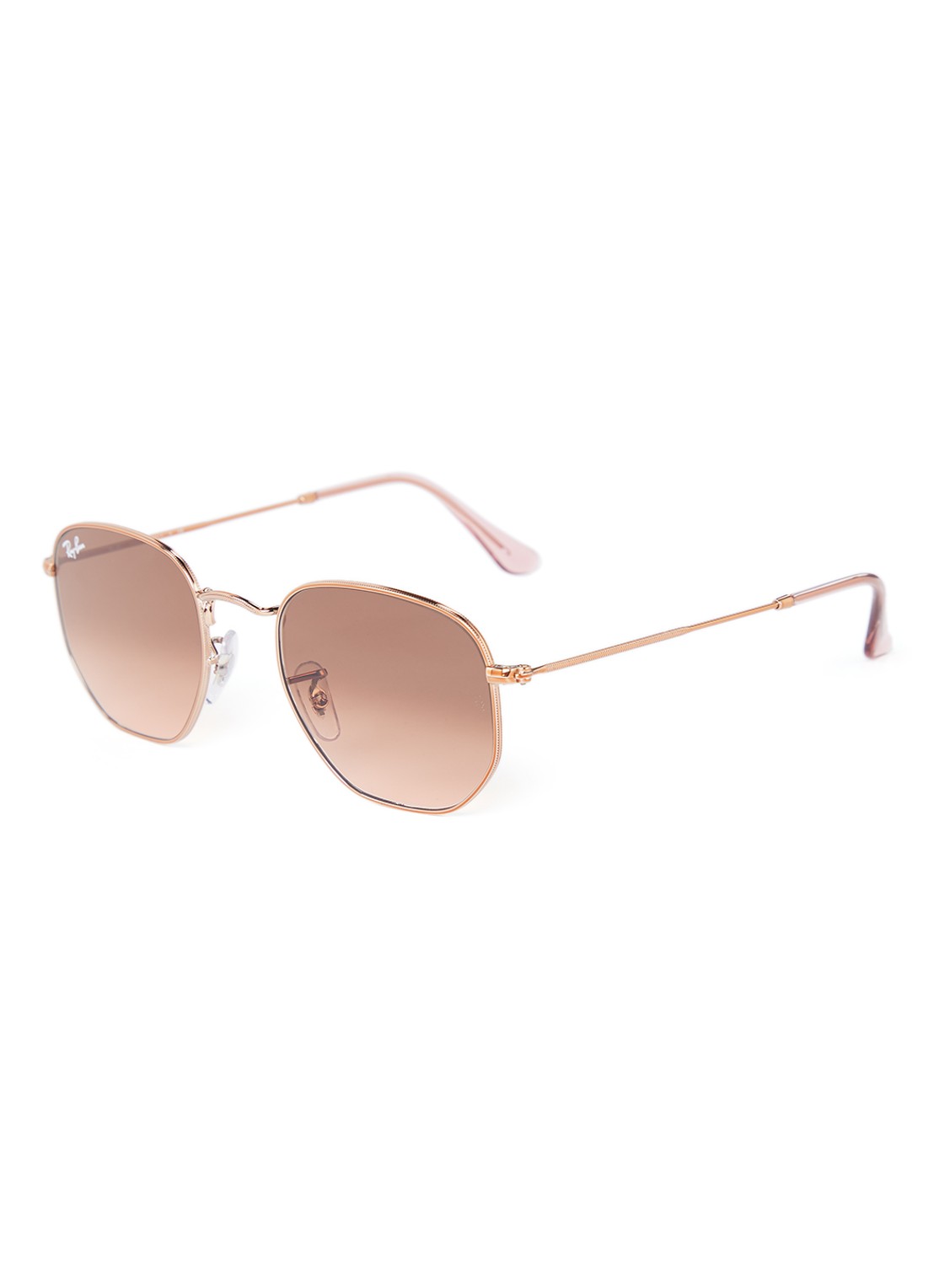 Ray-Ban Hexagonal Flat zonnebril RB3548N - voorkant roségoud