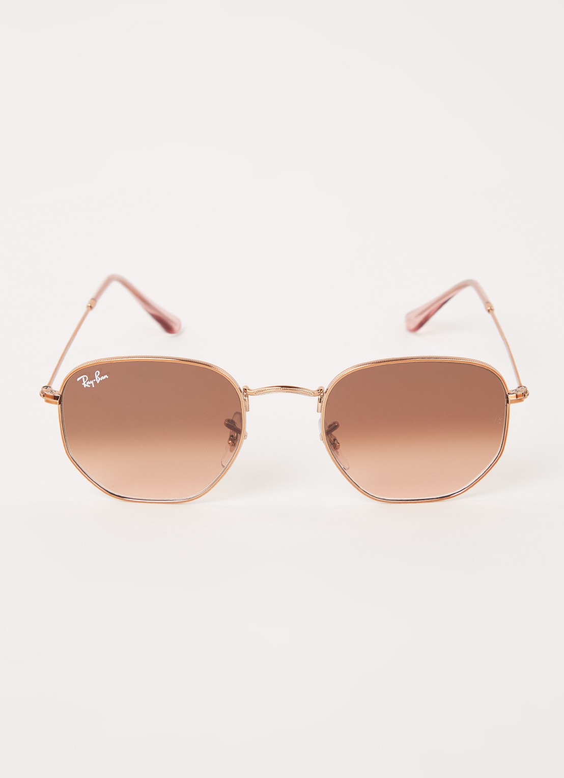 Ray-Ban Hexagonal Flat zonnebril RB3548N - voorkant 2 roségoud