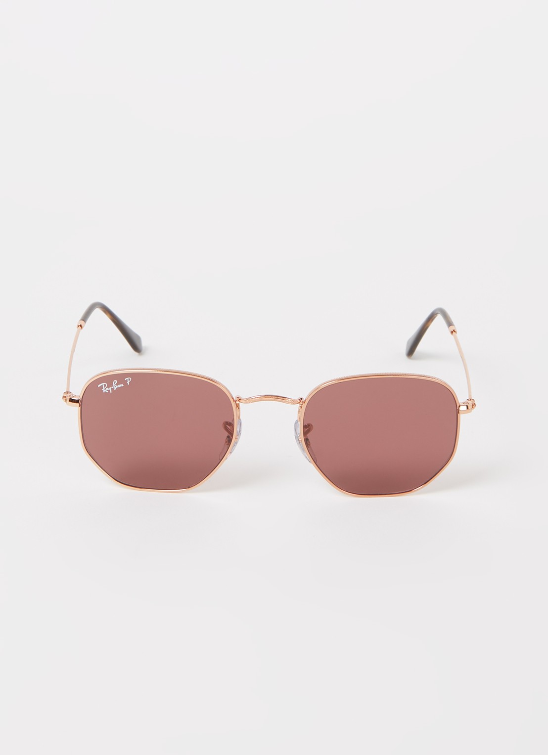 Ray-Ban Hexagonal zonnebril gepolariseerd RB3548N - voorkant 4 roségoud