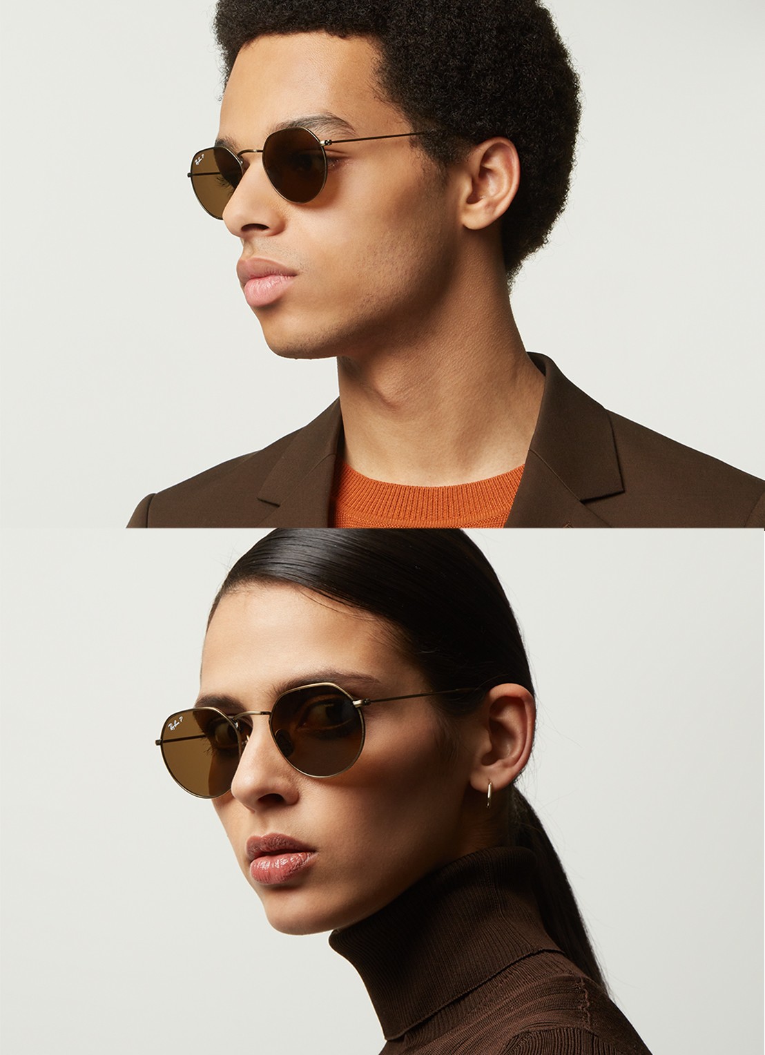 Ray-Ban Jack Titanium zonnebril gepolariseerd RB8165  - voorkant 5 goud