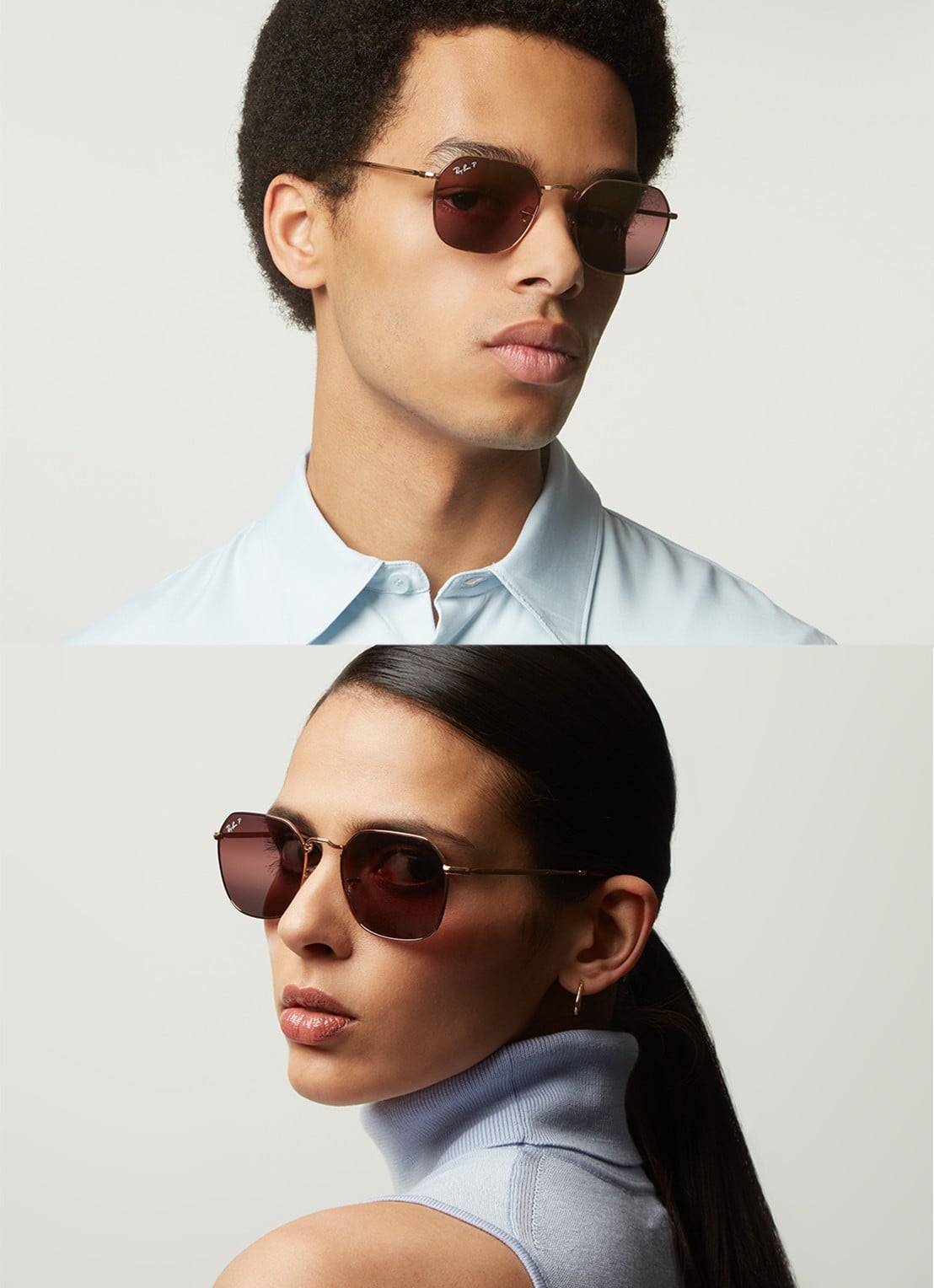 Ray-Ban Jim zonnebril gepolariseerd RB3694  - voorkant 3 goud