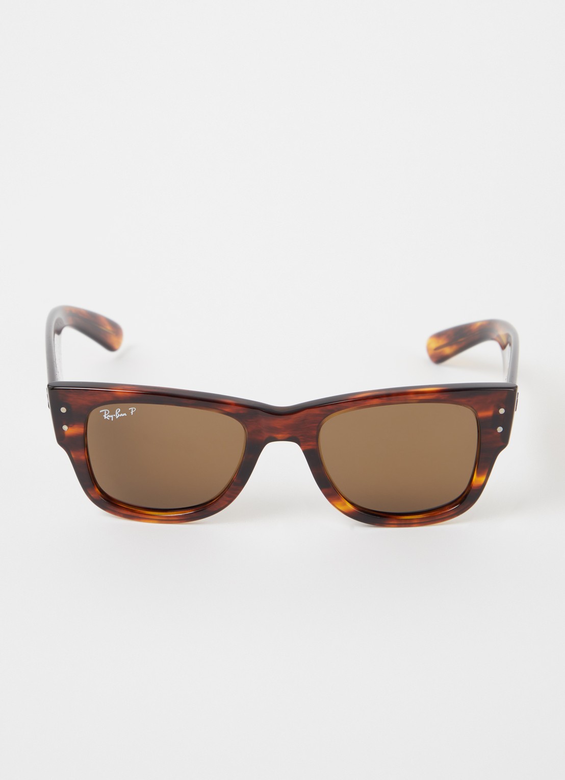 Ray-Ban Mega Wayfarer zonnebril gepolariseerd RB0840S - voorkant 2 kastanjebruin