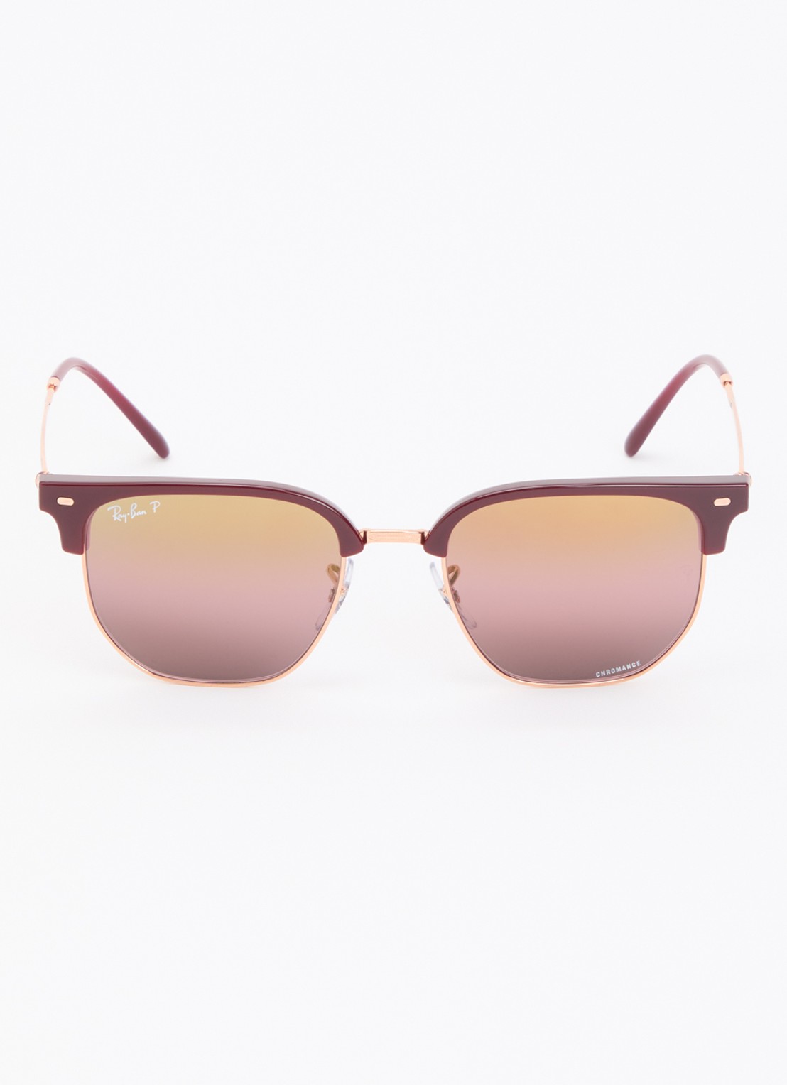 Ray-Ban New Clubmaster zonnebril gepolariseerd RB4416 - detail 2 bordeauxrood