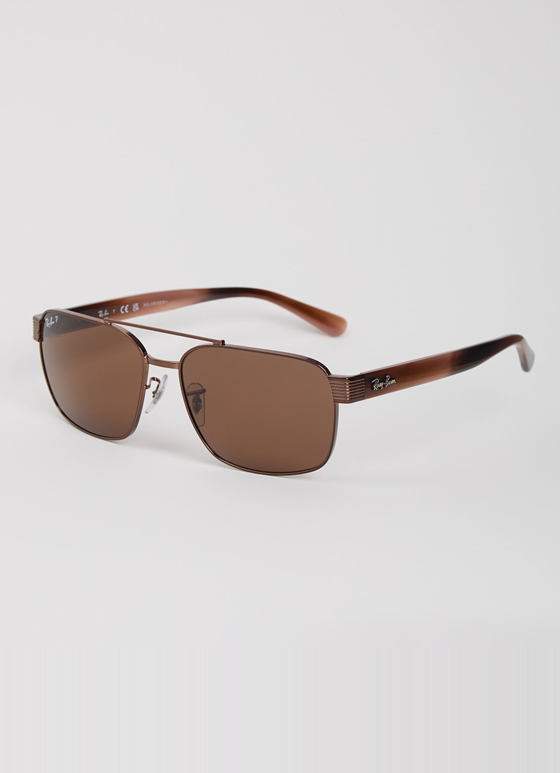 Ray-Ban Piloten zonnebril gepolariseerd RB3751CH - voorkant 3 hazelnootbruin