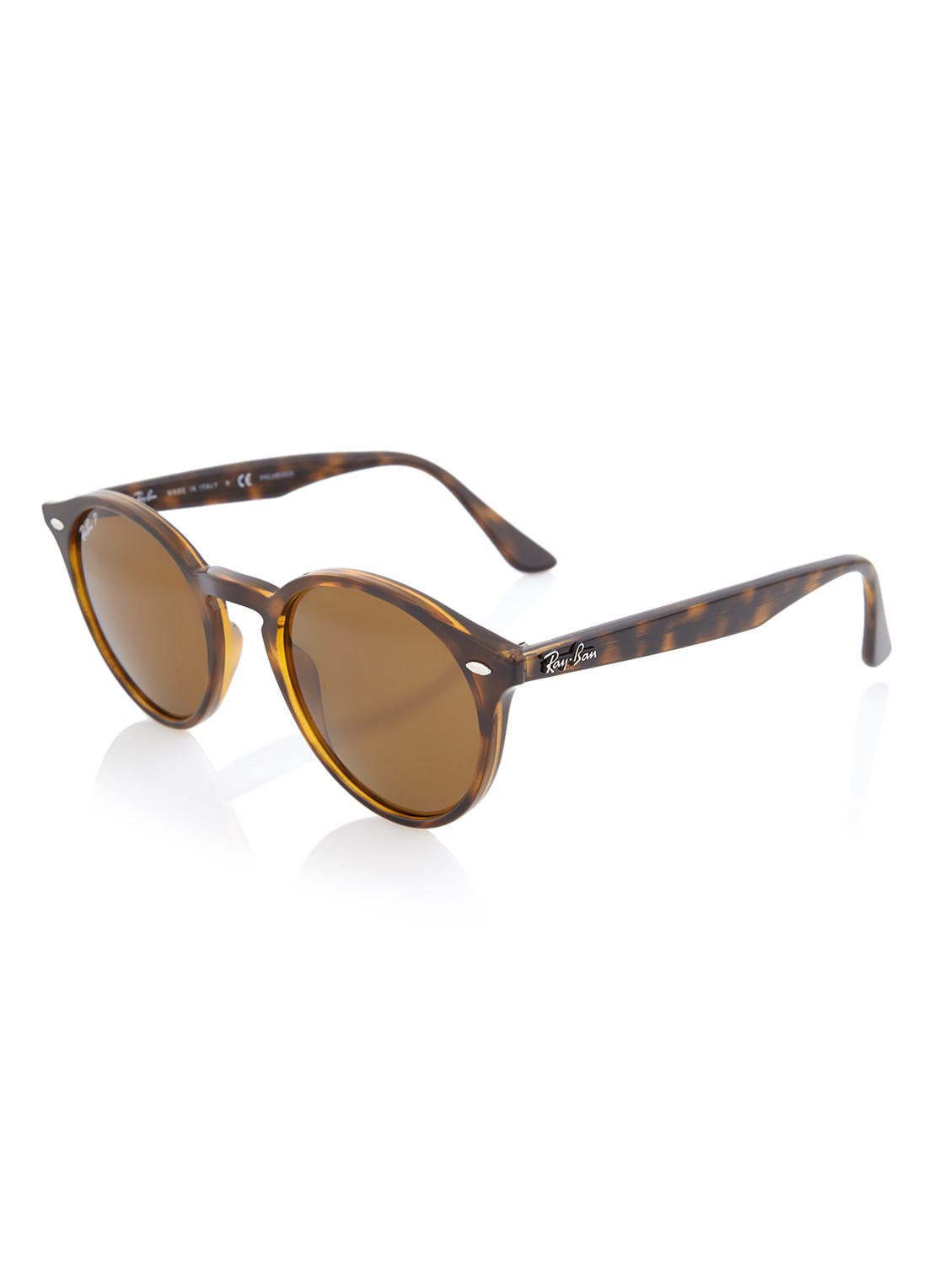 Ray-Ban Retro zonnebril gepolariseerd RB2180 - voorkant bruin