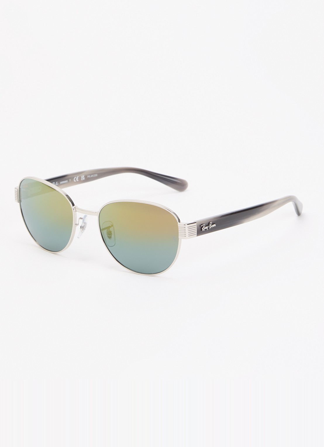 Ray-Ban Retro zonnebril gepolariseerd RB3766CH - voorkant zilver