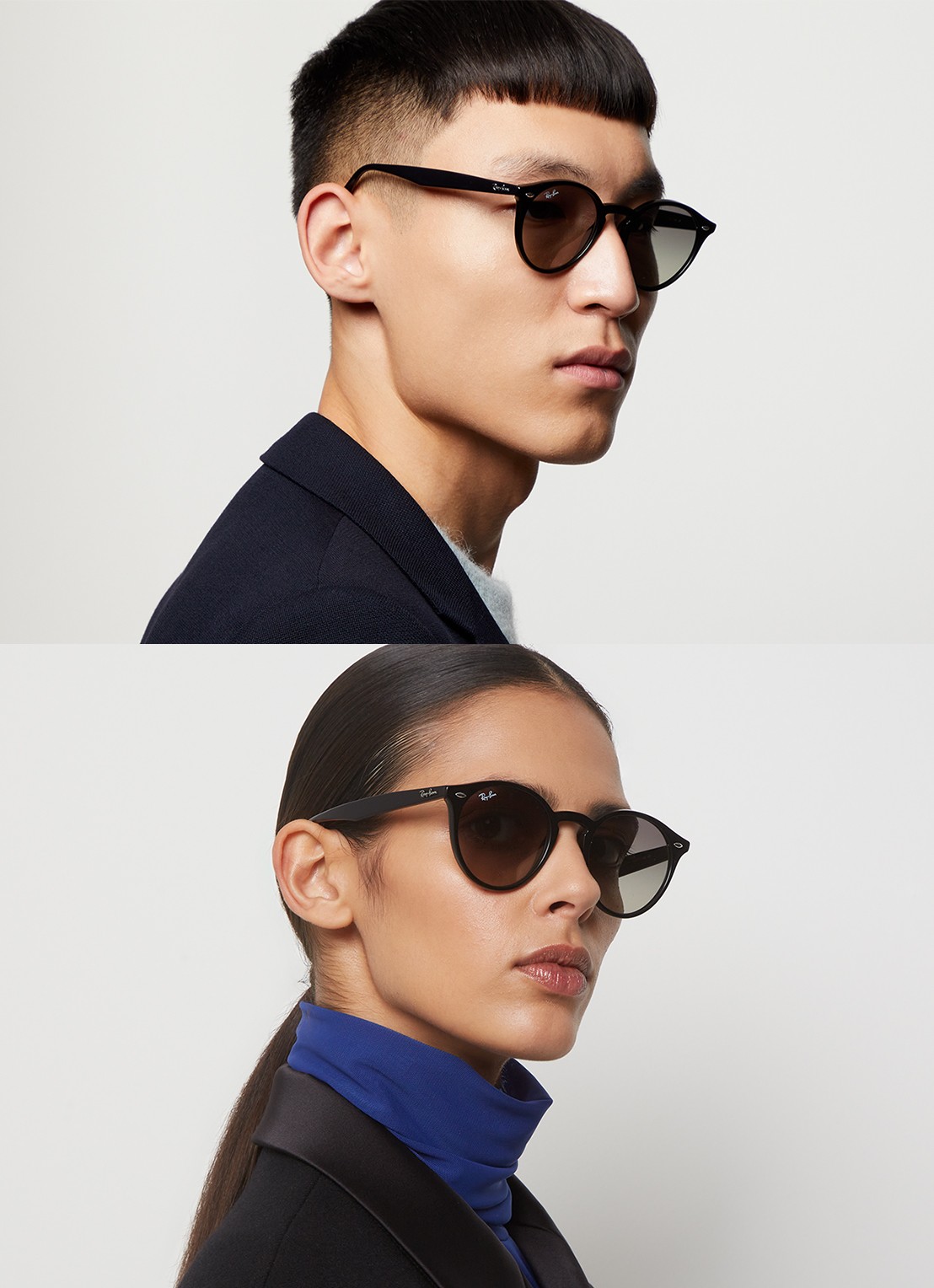 Ray-Ban Retro zonnebril RB2180 - voorkant 2 zwart