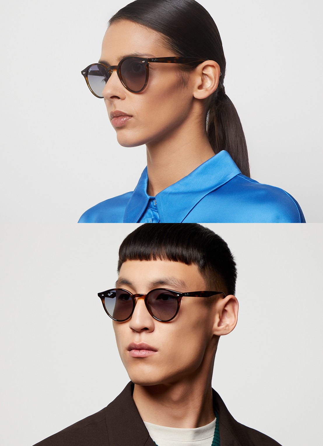 Ray-Ban Retro zonnebril RB2180 - voorkant 5 bruin