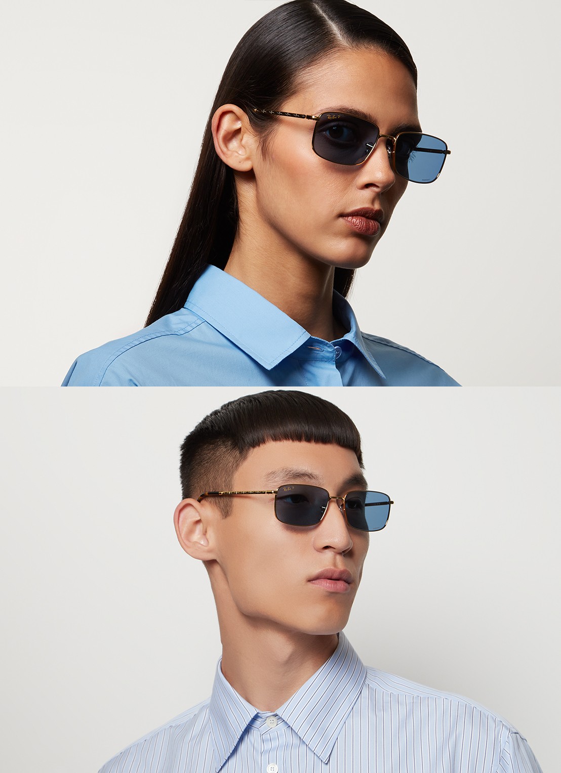 Ray-Ban Retro zonnebril RB3717 - voorkant 5 goud